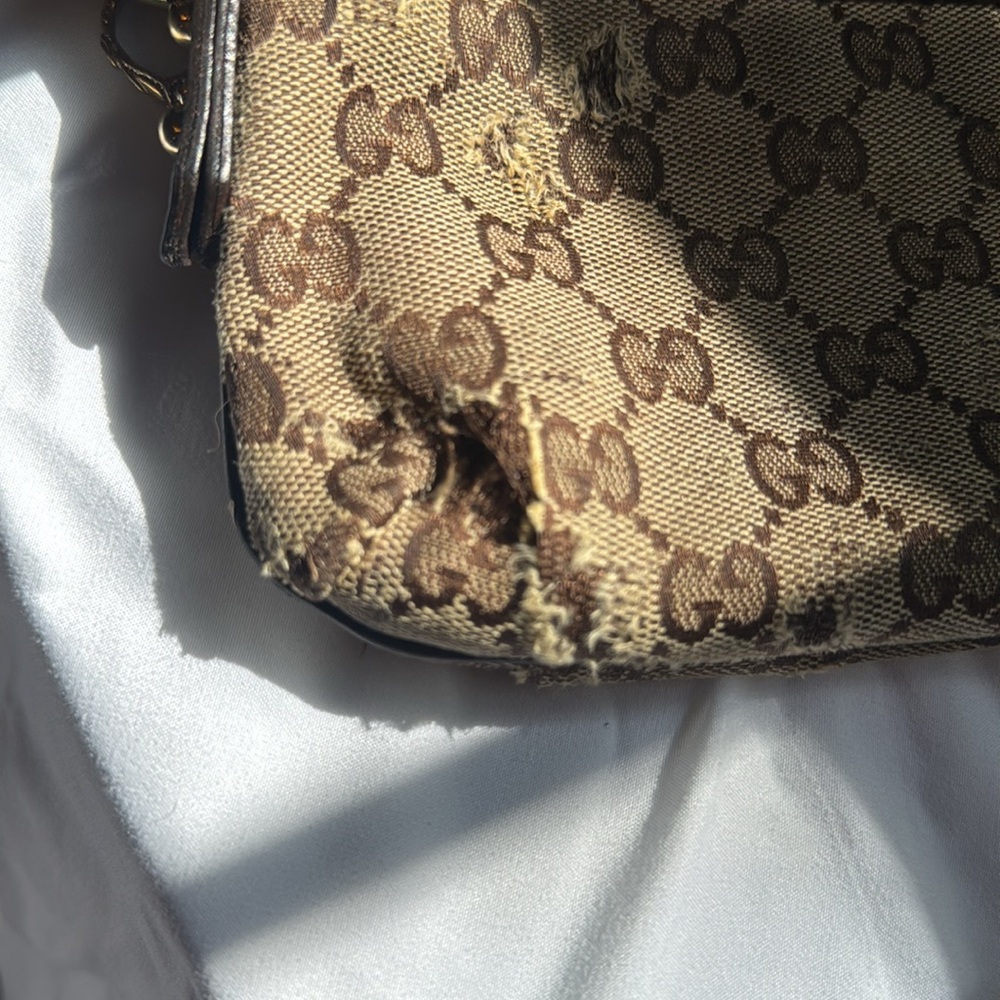 Gucci Brown  Clutch with Monogram and Leather #152507 - Picture 3 of 10